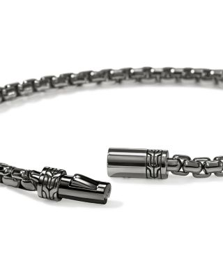 Dark Silver Box Chain Bracelet