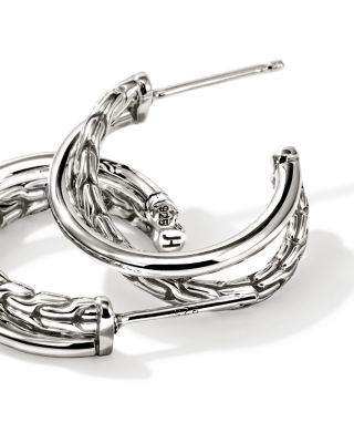 Sterling Silver JH Essentials Crossover Hoop Earrings