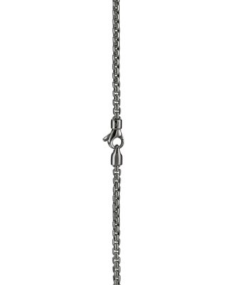 Men's Dark Silver Chain Box Link Necklace, 20"