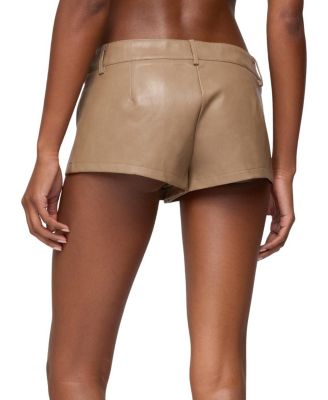  Melaney Faux Leather Micro Shorts
