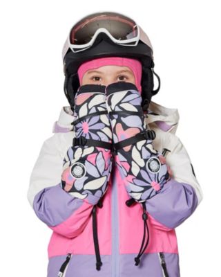 Girls' Winter Retro Flower Mittens Teknik - Little Kid, Big Kid