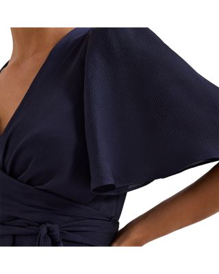 Abbie Textured Faux Wrap Dress