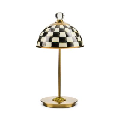 Courtly Check LED Rechargeable Dome Table Lamp
