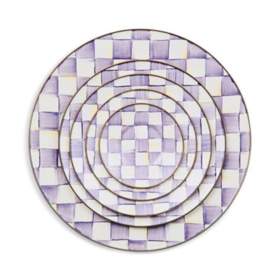 Violet Check Serving Platter