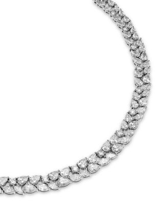 Luxe Collection Certified Lab Grown Diamond Collar Necklace in 14K White Gold, 30 tcw