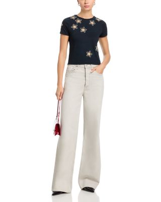 Cindy Embellished Cropped Tee