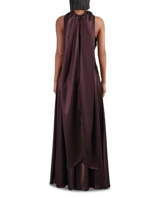 Petite Fae Satin Cape Maxi Dress