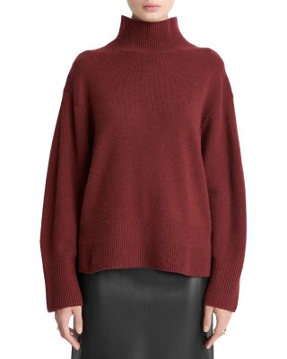 Wool Cashmere Turtleneck Side Slit Sweater