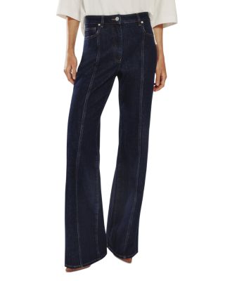 June Pin Stitch High Rise Flare Jeans in Indigo