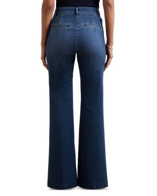 Athena High Rise Flare Jeans in Mid Blue