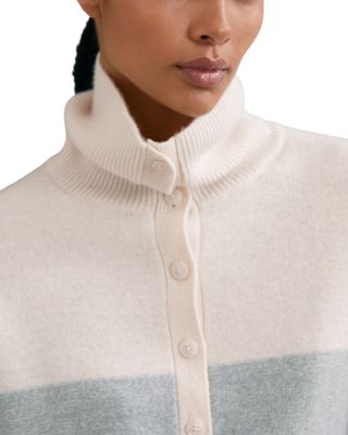 Flora Stripe Button Neck Sweater