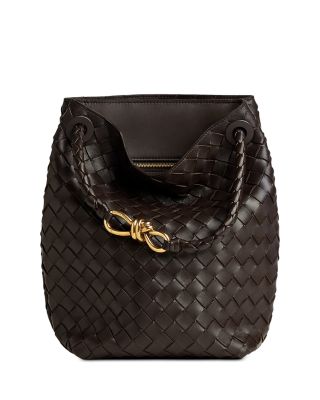 Andiamo Small Intrecciato Leather Bucket Bag