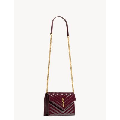 Cassandre Envelope Chain Wallet in Grain De Poudre Leather