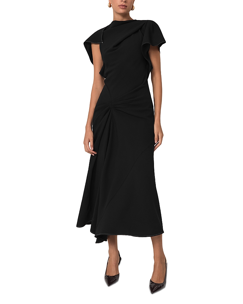 Reiss Saskia Drape Detail Midi Dress