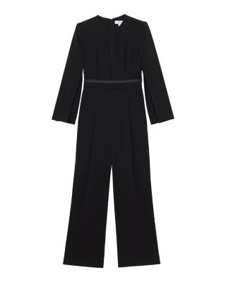 Plunge Neck Split Sleeve Jumpsuit