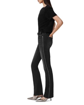 Haldan Crystal Mid Rise Bootcut Jeans in Washed Black