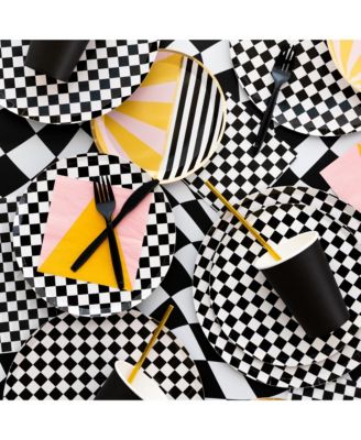  Checkered Paper Cocktail Napkins, Set of 20
