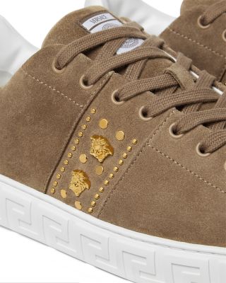Men's Greca Embellished Suede Sneakers