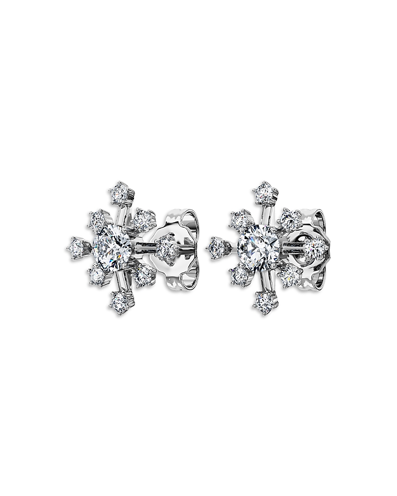 Swarovski 14K White Gold Galaxy Certified Lab Grown Diamond Starburst Cluster Stud Earrings