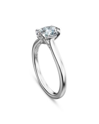 14K White Gold Eternity Certified Lab Grown Diamond Oval Solitaire Ring