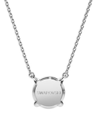 14K White Gold Eternity Certified Lab Grown Diamond Solitaire Pendant Necklace, 15.87-17.87"