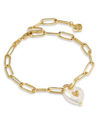 Cultured Freshwater Pearl Heart Dangle Sasha Bracelet