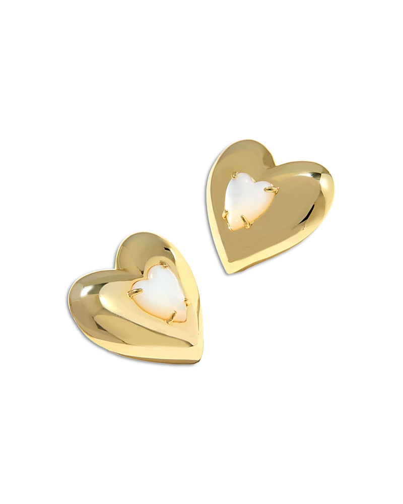 Kendra Scott Mother of Pearl Heart Sasha Stud Earrings · OS