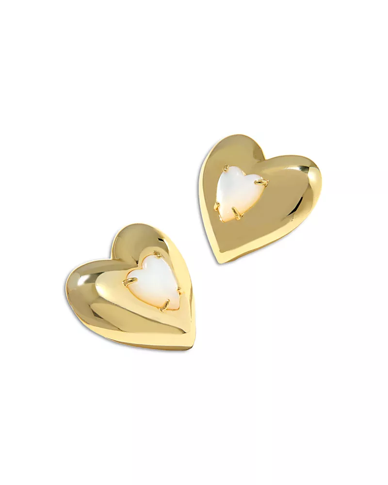 Kendra Scott Mother of Pearl Heart Sasha Stud Earrings