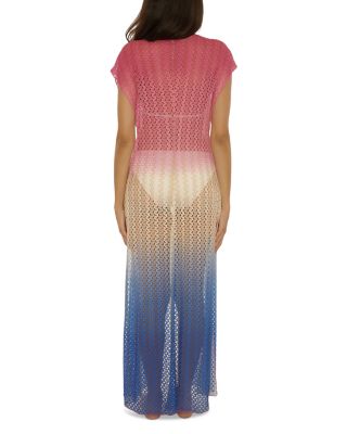 Sunset Ombr&eacute; Crochet Cover Up Robe