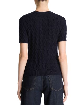 Cable Knit Short Sleeve Sweater