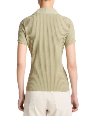 Ribbed Knit Polo