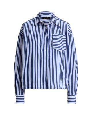 Cotton Broadcloth Cropped Shirt