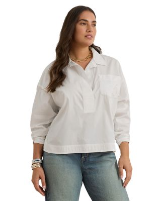 Cotton Broadcloth Cropped Shirt