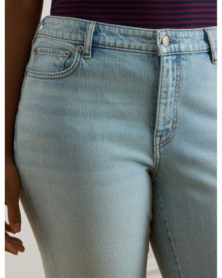 High Rise Straight Ankle Jeans in Blue