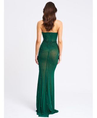  Fatima Sleeveless Corset Mermaid Maxi Evening Dress