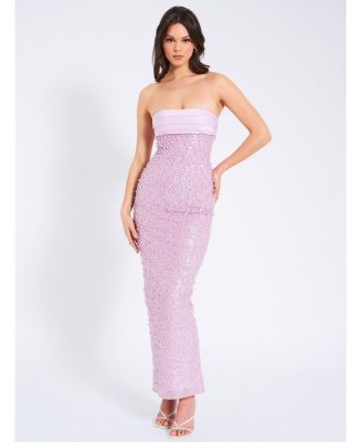  Lainey Embellished Beaded Satin Sequin Maxi Dress