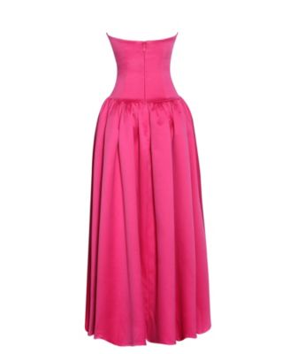  Walterina Satin Strapless Drop Waist Corset Gown