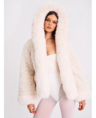 Jumbo Kali Faux Shearling Fur Trimmed Coat
