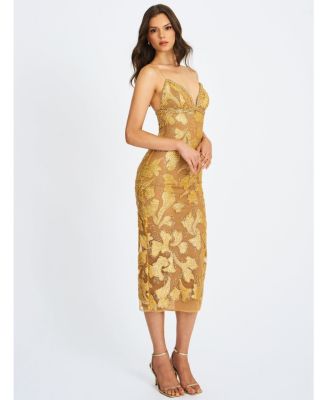 Edie Beaded Sequin Midi Pencil Dress
