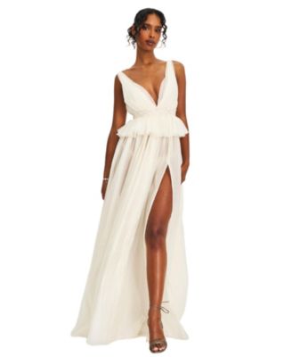  Calleigh Flare Beaded Belt Maxi Gown