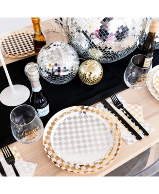  Harlequin Checkered Paper Guest Napkins, Set of 16