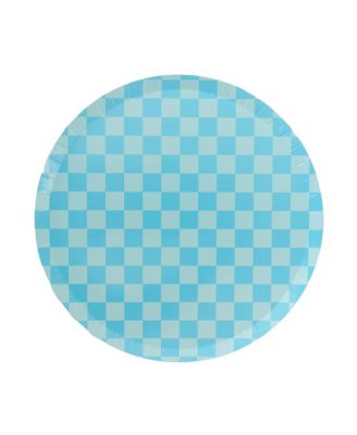  Checkered Paper Dinner Plates, Set of 8