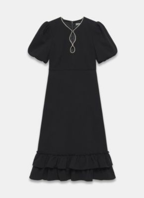 Women's Diamante Trim Midi Dress