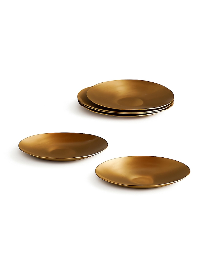 The Collective Home Extra Small Artisan Brass Plates, Set of 6