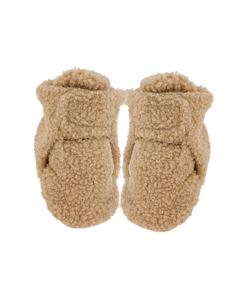 Deux Par Deux Unisex Sherpa Slippers - Baby In Brown