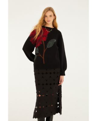 Black Hearts Midi Skirt