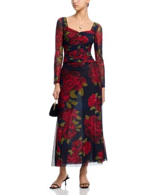 Mesh Floral Maxi Skirt - Exclusive