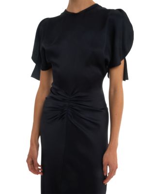 Gathered Waist Floor Length Dress