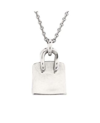 Birkin Amulette Pendant Necklace 18K White Gold and Diamonds, 15 - 15.75"