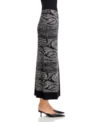 Abstract Animal Print Soft Knit Straight Skirt